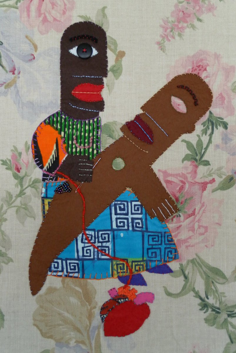 ‘Sewing for a Life’ textile piece on Instagram @marciabennettmaletextile