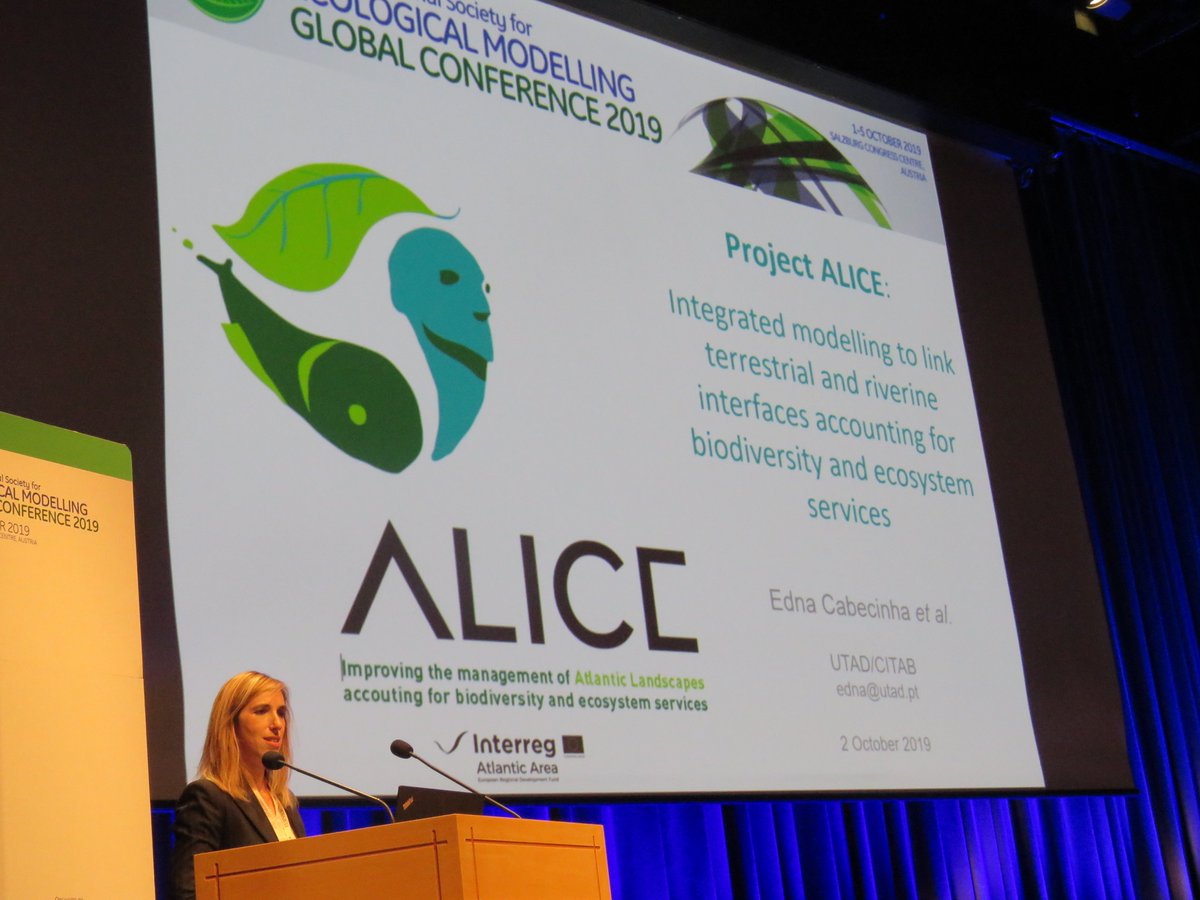 EdnaCabecinha's tweet photo. Improving the management of Atlantic Landscapes
@ALICE_Interreg

#InterregALICE project was present by @UTAD/ CITAB  in #ISEM2019, Salzburg, Austria, to show the importance of integrated modelling  for a better Landscape management trough #BlueAndGreenInfrastructures https://t.co/NAWxgG3E0Q