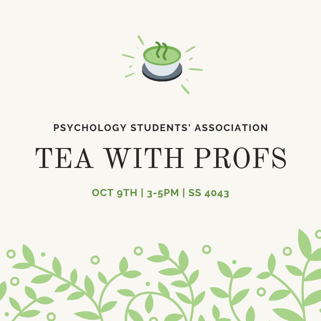 UofT_PSA's tweet photo. Ever wanted to have the chance to chat with a prof?  PSA's got you! Come to Tea with Profs on Wednesday October 9th to get some advice and make some connections! More info and blurbs for attending professors can be found on our Facebook event page: https://t.co/0O5E22sHSw https://t.co/srf7tvt7X5