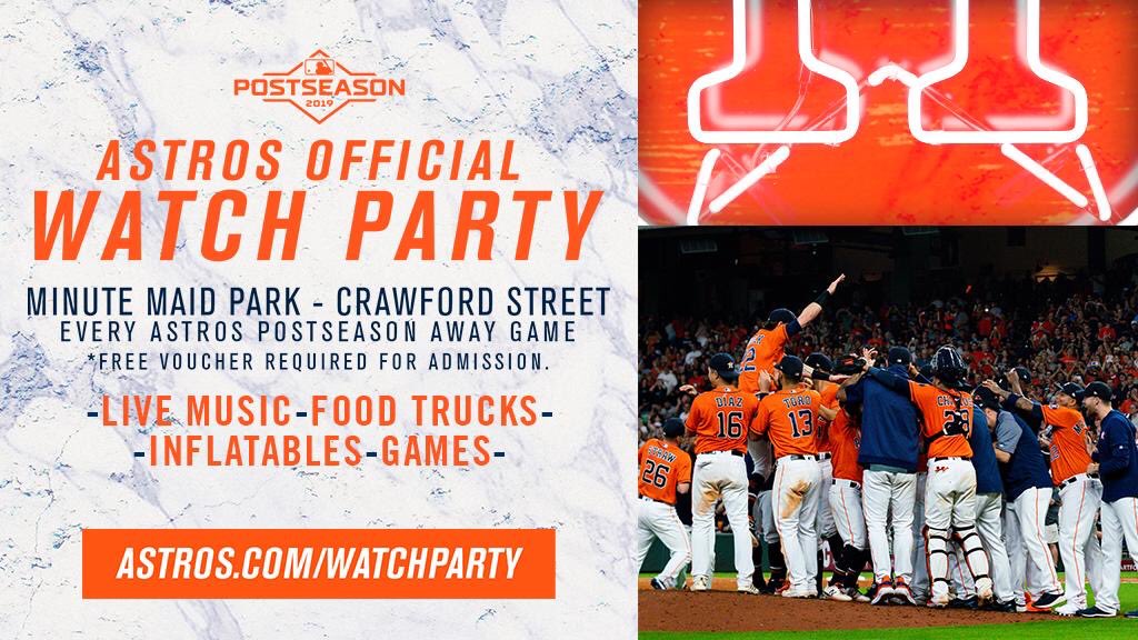 Houston Astros on X: Tomorrow's official #Astros Watch Party kicks off at  10am tomorrow with a 12pm first pitch! 5,000 fans will receive a Greinke  replica jersey. Details and to claim your