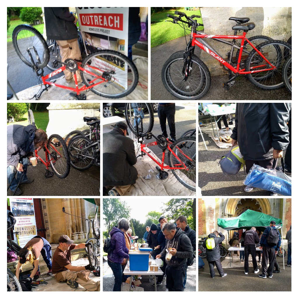 SloughOutreach's tweet image. A busy #BikeWorkshop session this afternoon at #StMarysChurch with @londonsloughrun #SoupRun
Thank you our hard working volunteers who turn up every week come rain 🌦️ or shine☀️
So greatful to everyone who has donated bikes to @SloughOutreach
#HelpTheHomeless donate a 🚲
#JoinUs