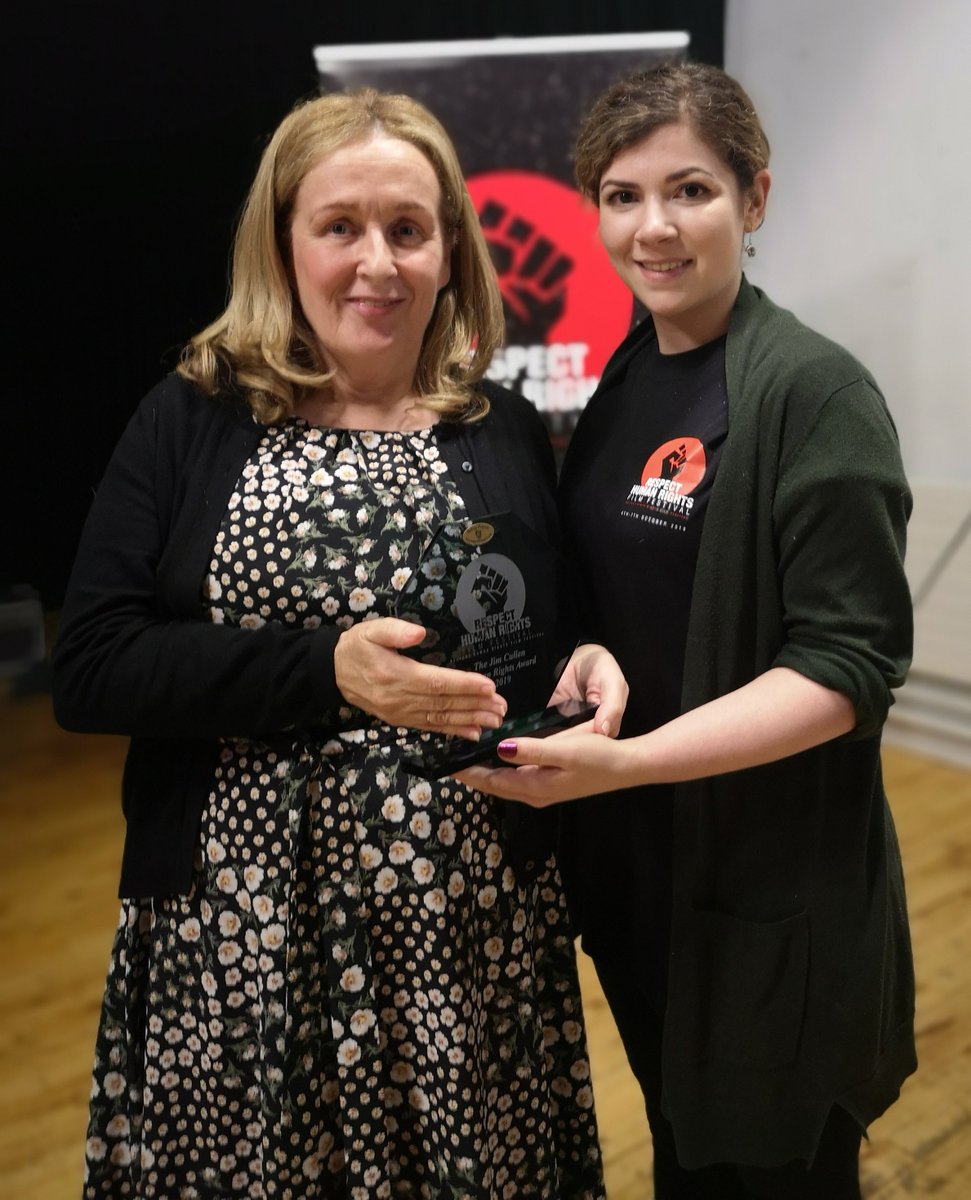 Our very own volunteer Catriona accepting The Jim Cullen Human Rights Award from Catherine Kelly, on behalf of The Vasectomy Doctor.

An award dedicated to the memory of Jim Cullen