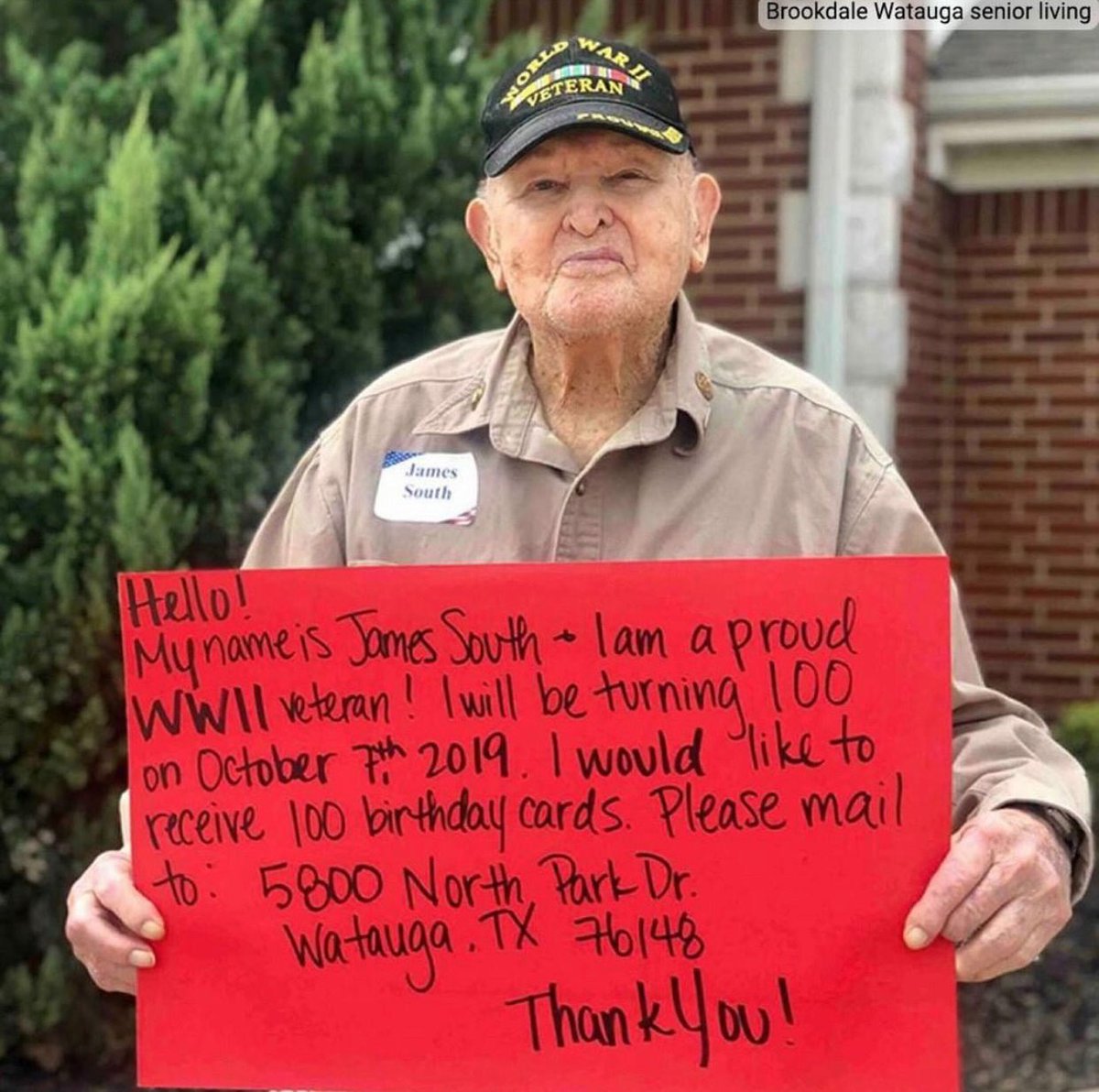 So proud of my scholars for making all of these amazing heartfelt birthday cards for James, a 100 year old veteran who requested cards for his birthday! I hand delivered them today! #JamesSouth #100YearsOld #Birthday @collegiate_ch