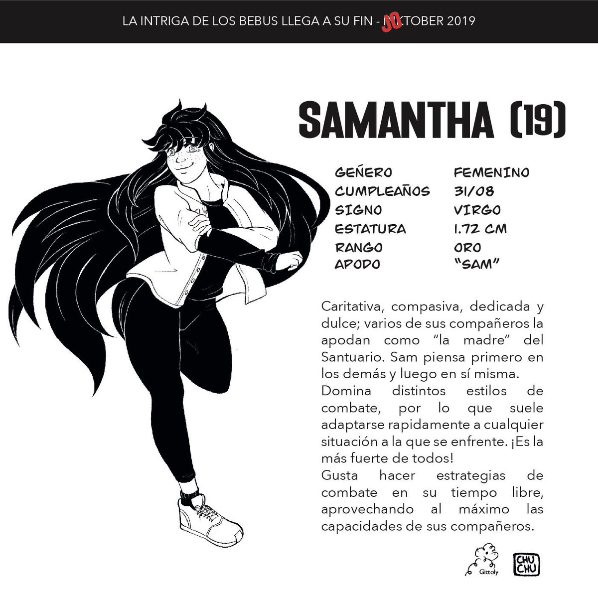 Gittoly's tweet photo. ✨💕sixth house~!!♍️💕✨
Mother Sammy to the order of the day~💕
Art by @ANicoleLJ & Me✨
#Samantha #Sam #bebus #jotober #inktober #inktober2019 #virgo #virgo♍️ #procreate #art #arte #ilustración #ilustracion #digital #digitalart #saintseiya https://t.co/pXtmql5lK1