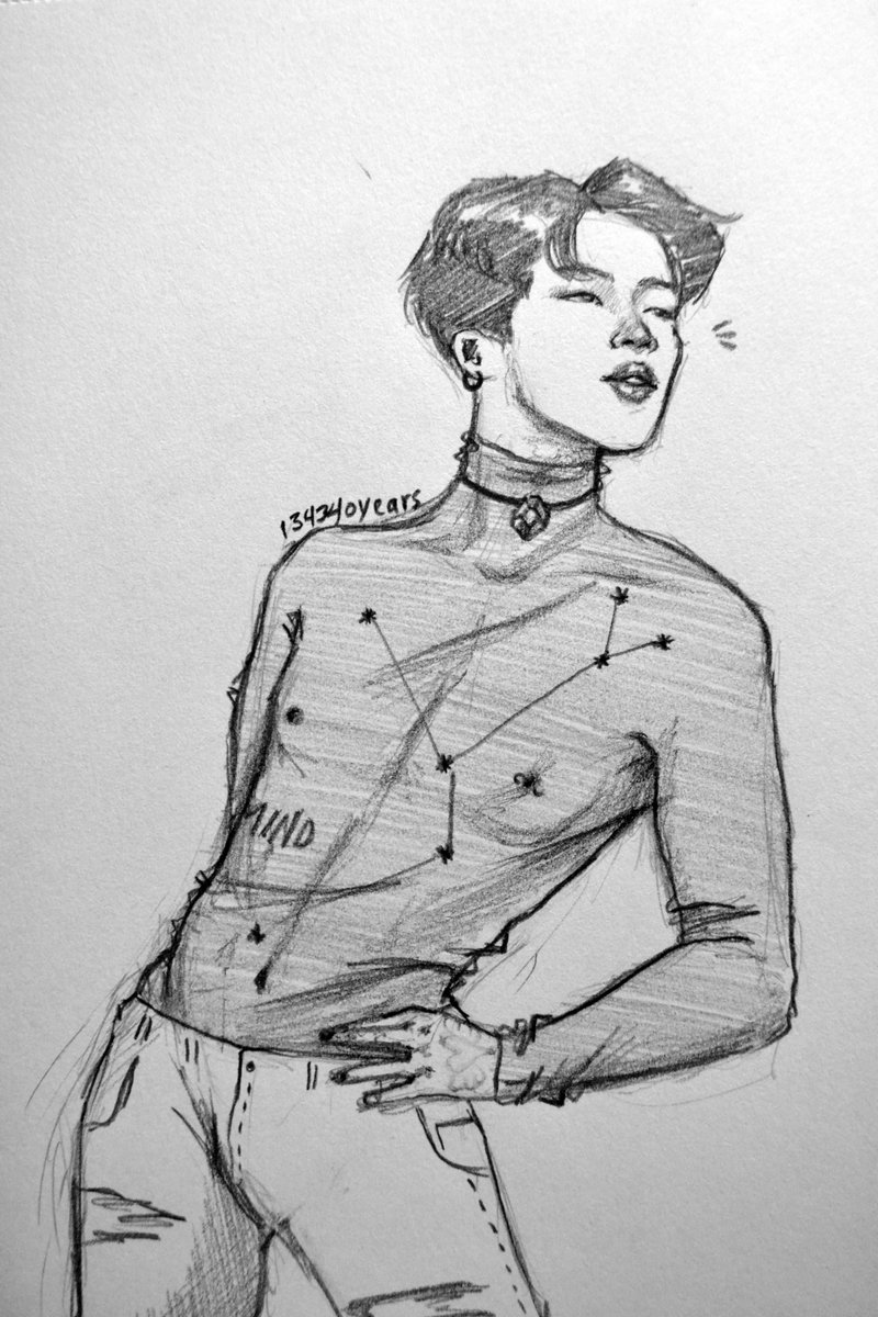 20190624 / day 175loved the pose, but i kinda ruined it with the shirt, anyways... practice its practice and drawing jimin is ALWAYS a good idea #btsfanart @BTS_twt