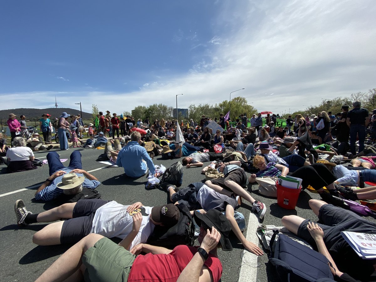 Aitch_El's tweet image. Commonwealth Bridge Canberra earlier today. 
#XRACT #SpringRebellion #ExtinctionRebellion 
@XRebellionAus