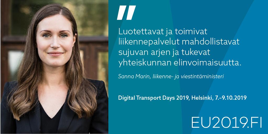 Digital Transport Days alkaa Helsingissä tänään!
🔷 Teemoina liikenteen digitalisaatio, vähähiilisyys, automatisaatio.
🔷 Palvelujen kokeilu- ja testitilaisuuksia.
🔷 Tarjolla suoria verkkolähetyksiä. Lue lisää lvm.fi/-/eu-n-digital…
#EU2019FI #MaaS #digitaltransport #Helsinki