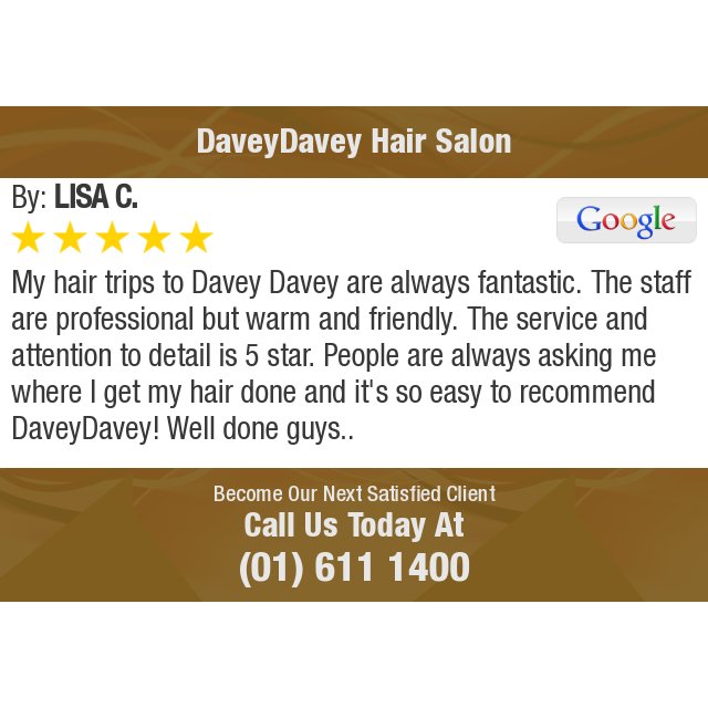 5 Star: LISA C. "My hair trips to Davey Davey are always fantastic. The staff are professional but warm and..." bit.ly/2lOf0kc