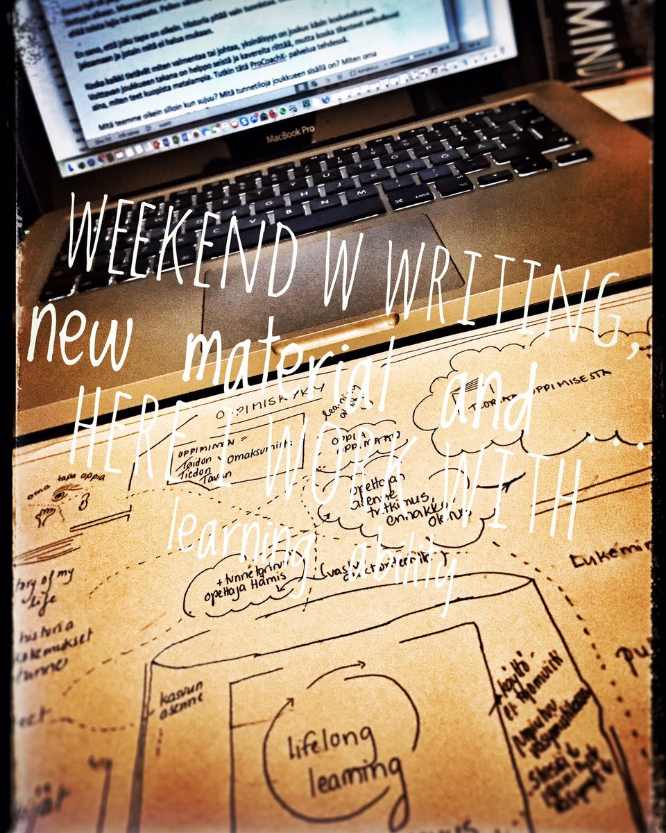 pasanenkatja's tweet photo. Viikonloppu mennyt koneella kirjoittamisen parissa, #oppimiskyky yksi aiheista 😊 #mentaltraining #coach #mentalthoughness #learning #writing https://t.co/RE1m0KIoph