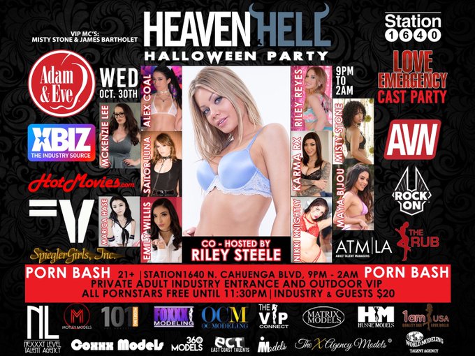 Xxx industry  peeps heaven and hell oct 30th. https://t.co/mgzI8WJahq
