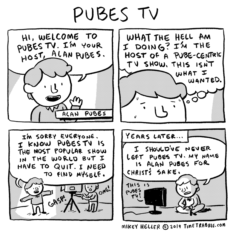 i drew a comic about Pubes TV 