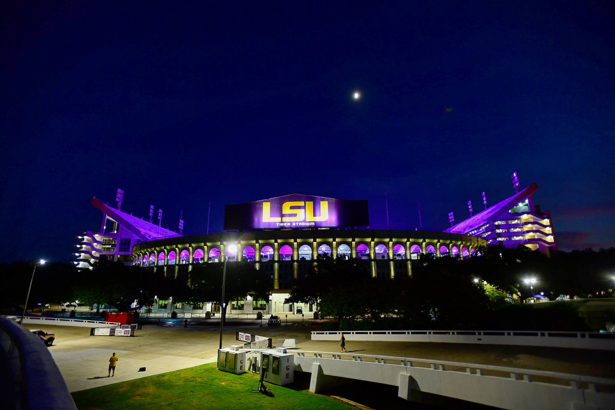 Lsu Football Stadium At Night
