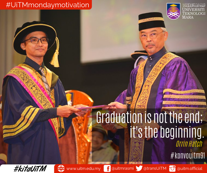 uitmofficial's tweet photo. "Graduation is not the end; it's the beginning". - Orrin Hatch.
#UiTMmondaymotivation
#konvouitm91
#UniversitiTeknologiMARA
#kitaUiTM
#UiTMdihatiku https://t.co/S64hfJcXjc