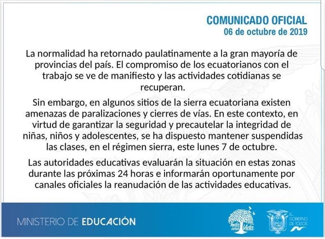 AlfaTvCanal3's tweet photo. #ATENCION
.
.
.
.
.
.
.
.
.
#alfatv #alfanoticias #Ecuador #Quito #2019 #uio #channelplus #paronacional #clases https://t.co/0lY70GcKiO