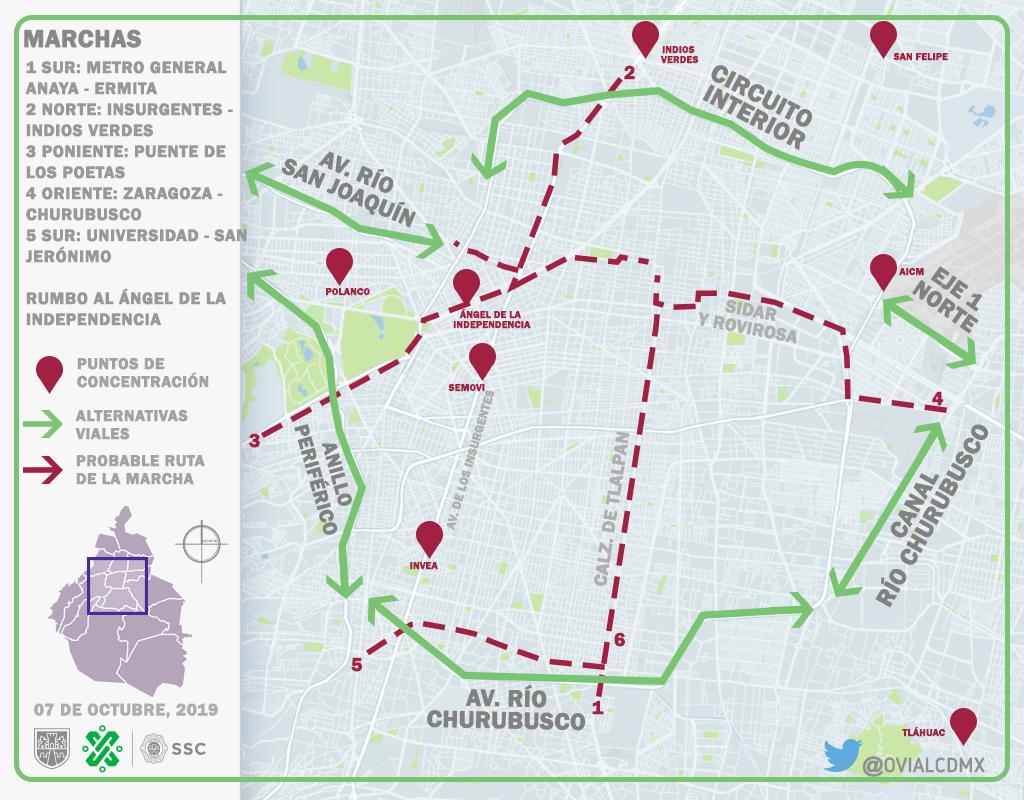 Este lunes considere afectaciones por manifestación masiva de taxistas en distintos puntos de la CDMX. Consulte Aquí #AlternativaVial bit.ly/2p2QIt9