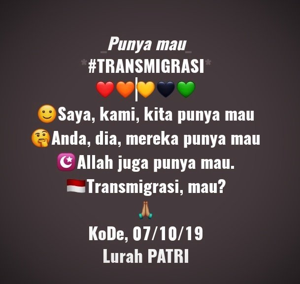 #Transmigrasi mau?🇮🇩👣