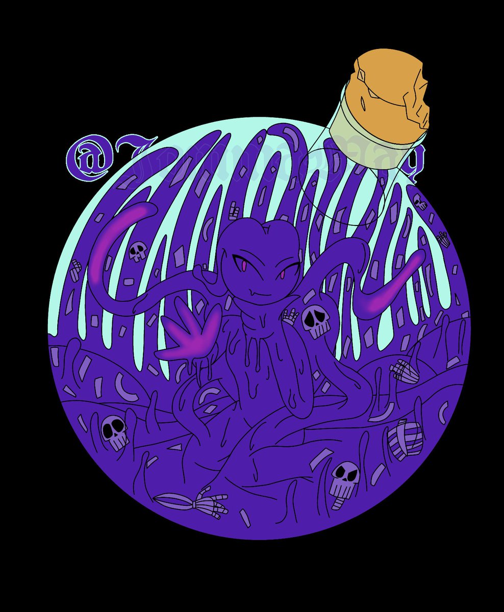 DarkShimmerArts's tweet photo. What's In A Bottle? - sat down and asked myself what Jomma would be if she was a monster and slime came to mind first, our hearts go out to all the thots she ate #digitalart #digitalartwork #digitaldrawing #Jomma #slimemonster #halloween #halloweenmonster #muse #mymuse https://t.co/bs8lHS982L