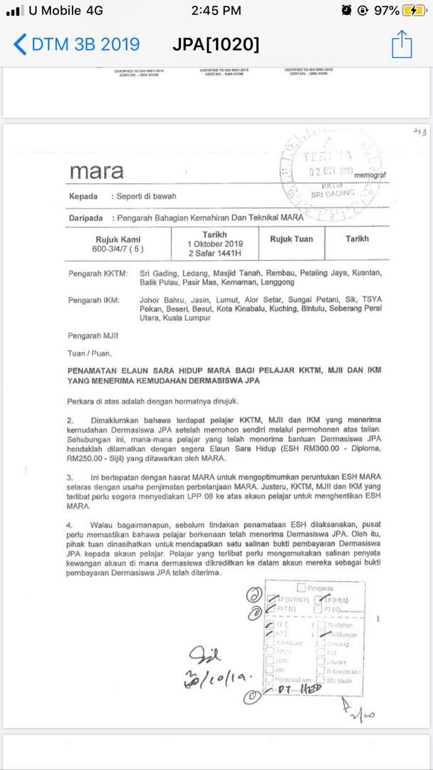 Lovelydarshan On Twitter Tiada Lagi Elaun Sara Hidup Mara Untuk Pelajar Kktm Mjii Dan Ikm Https T Co Pb0xtqvwq5 Twitter