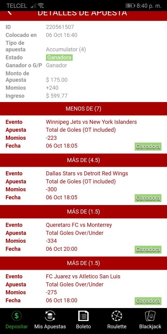 Apuesta ganadora para hoy