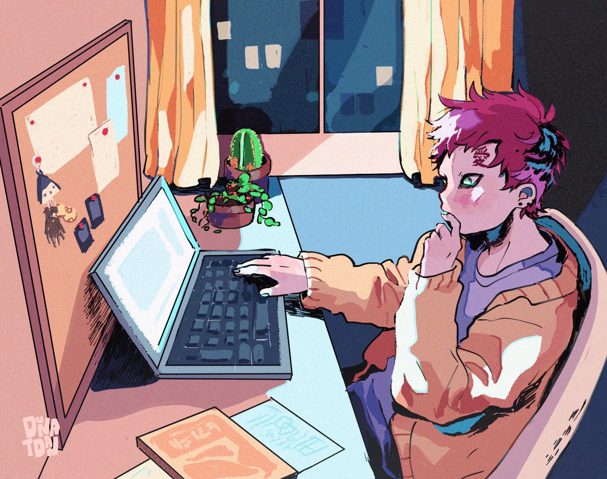 dunatdan's tweet photo. my mind was allover the place and somehow ended drawing a lofi gaara , i hope the internet tolerates me
( i wish i have the skill to animate an actual lofi thing )

#gaara #illustration https://t.co/VuwRhG5WvF
