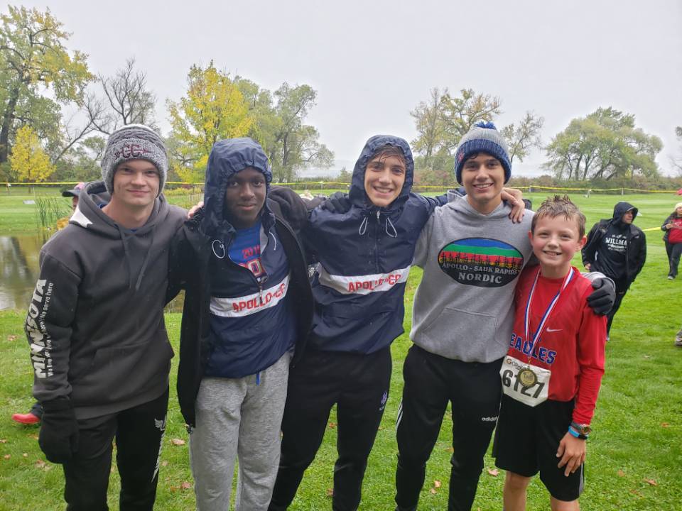 apollo_xc's tweet photo. Chapter 6:Among Lions and Eagles has been published on our Facebook page! It details some of our Alumni and our wet and wild day at Alexandria! #ProudCoach #AlmostCrunchTime #PRsAndRain #Its50DegreesLetsHopInTheLake #OurStory #ApolloCC @KNSIsports @ISD742 @sctimes https://t.co/cy2GsW1w2H