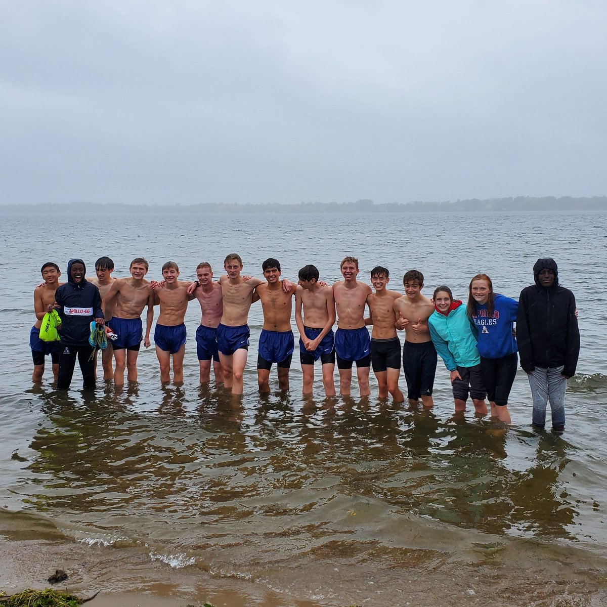 apollo_xc's tweet photo. Chapter 6:Among Lions and Eagles has been published on our Facebook page! It details some of our Alumni and our wet and wild day at Alexandria! #ProudCoach #AlmostCrunchTime #PRsAndRain #Its50DegreesLetsHopInTheLake #OurStory #ApolloCC @KNSIsports @ISD742 @sctimes https://t.co/cy2GsW1w2H