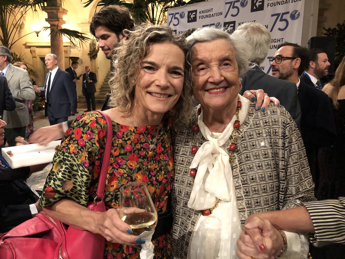 Lee Hills Chair Kathy Kiely with Tina Hills at the 75th meeting of the Inter American Press Association