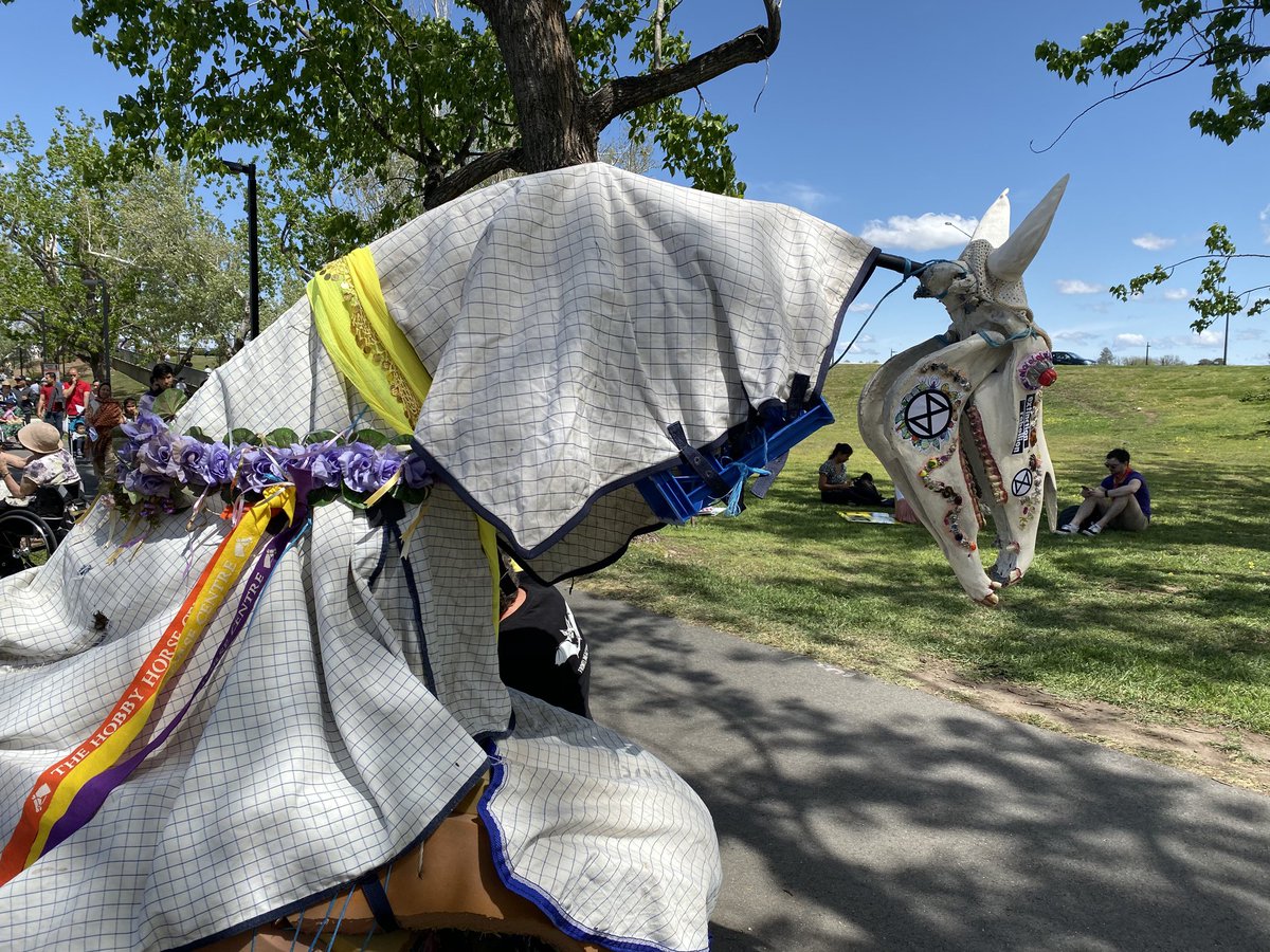 Aitch_El's tweet image. Extinction horse!
#XRACT Canberra
#SpringRebellion #ExtinctionRebellion 
@XRebellionAus
