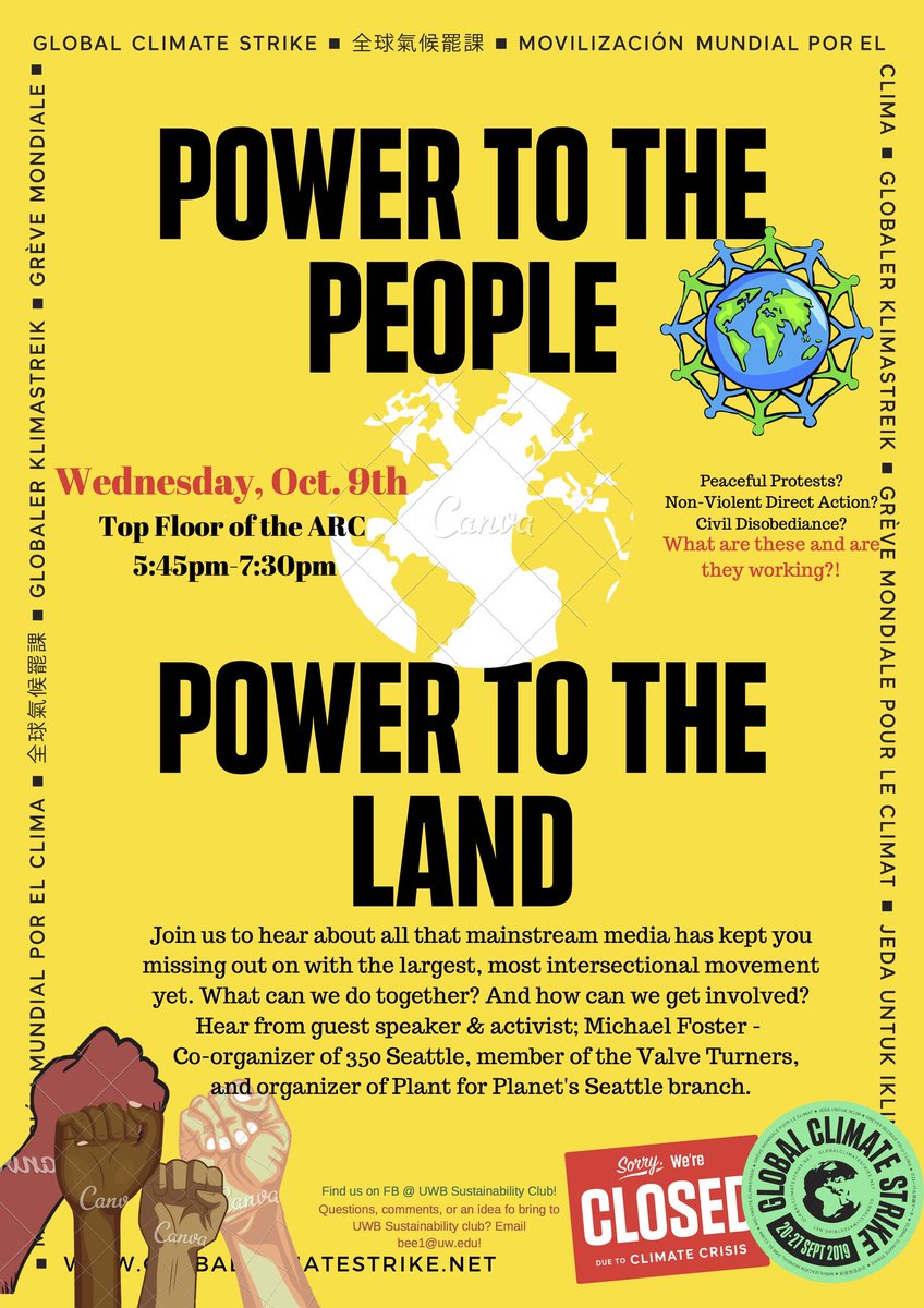 interdependents's tweet photo. Learn to end #ClimateEmergency #Extermination
5:45pm Wed
Free to Public
When everything we love is at risk,
Risk everything.
#RebelforLife #BankStrike #WhyFly2020
#UWBothell students winning #Divestment
@XrYouth @ExtinctionR
@350_Seattle @350
@RisingTideNA @RisingTideSEA https://t.co/dTKHASkG7u