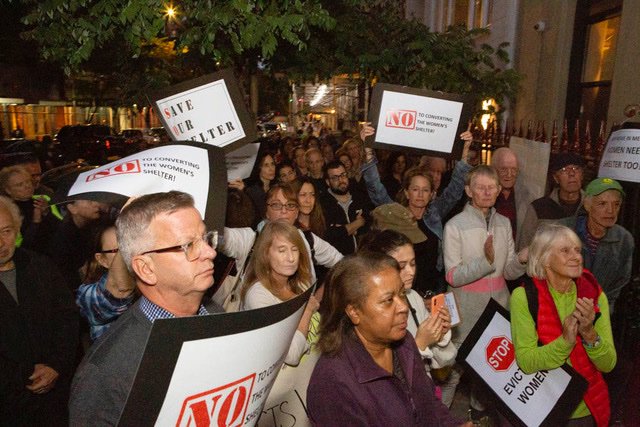 Bennettbrks's tweet photo. Big rally tonight on West 107th St.  Great support from BP Brewer @galeabrewer and Councilman Levine @MarkLevineNYC.  Now it's your turn Mayor @BilldeBlasio:  Do the right thing and tell DHS to  #StopEvictingWomen. The women who live in the shelter need your support! https://t.co/gQn3w4swmF