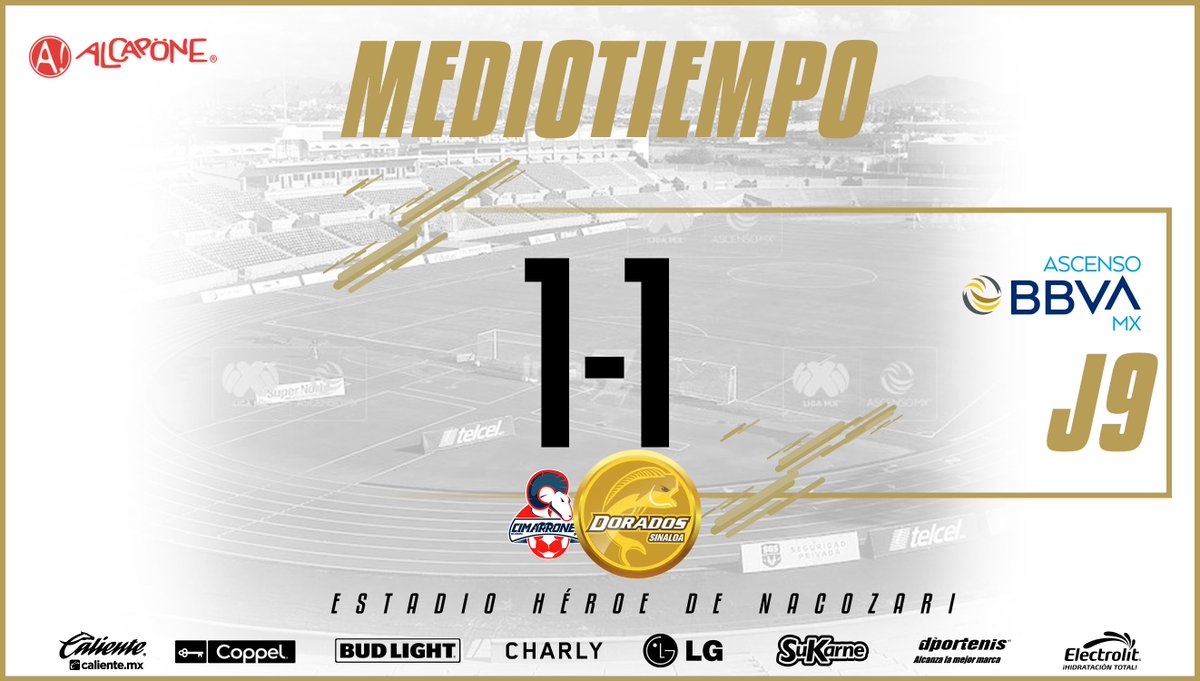 Dorados's tweet photo. ⏸️ | ¡Termina la primera parte del #CIMvsDOR en Sonora! ¡Aún queda tiempo para llevarnos el triunfo a casa! 👊🏻😤

📺 @TVCDeportes https://t.co/NcZ6wUGWlo