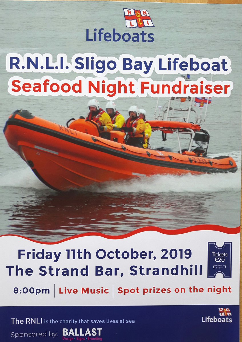 It's all happening this Friday <a href="/thestrandbar/">The Strand Bar</a>, Strandhill - the Annual RNLI Seafood Night  #RNLI #FishSupper #Seafood #strandhillstories #SligoFoodTrail <a href="/sligoweekender/">Sligo Weekender</a> <a href="/SligoChampion/">The Sligo Champion</a> <a href="/OceanFmIreland/">OceanFM Ireland</a> <a href="/rossesptshanty/">Rosses Point Shanty</a> Pls share