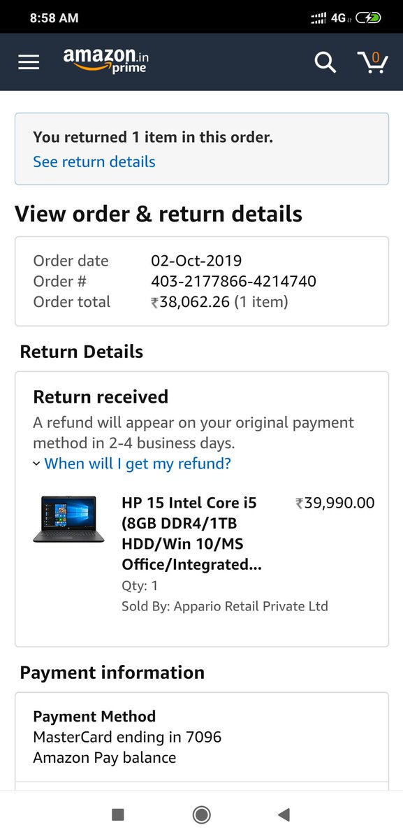 Jiteshkhurana8's tweet image. @AmazonHelp ordered a laptop,was out of delivery, without contacting with me order cancelled,reason rejected by buyer,asked help from cc they said we will deliver surely tommorow but next day laptop was sent back.same happened with me.who suffered #FakeAmazon