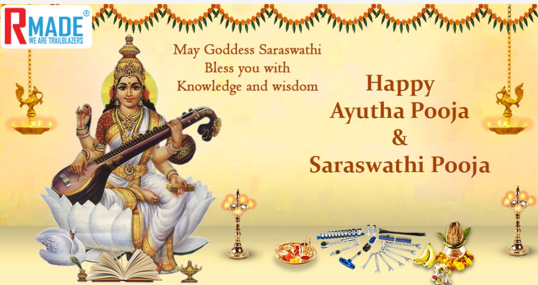 Rmade_user's tweet photo. On this auspicious occasion, let’s connect our divinework force to serve our clients with highly focused and dedicated performance to brighten our bonding.

#navratri  #incredibleindia
#ayuthapooja
#RMADE
#iot
#RMADEGPS https://t.co/1doi8wlFou