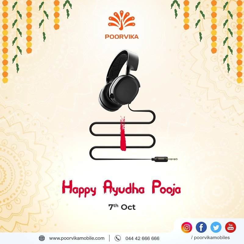 poorvika_india's tweet photo. On this auspicious day, may God reward your hard work and fulfill all dreams & wishes of you ! Poorvika Mobiles wishes you a very happy and prosperous Ayudha Pooja !
#PoorvikaMobiles #Smartphones #Gadgets #ThinkMobile #ThinkPoorvika #AyudhaPooja #AyudhaPooja2019 https://t.co/UCAvHl31PC