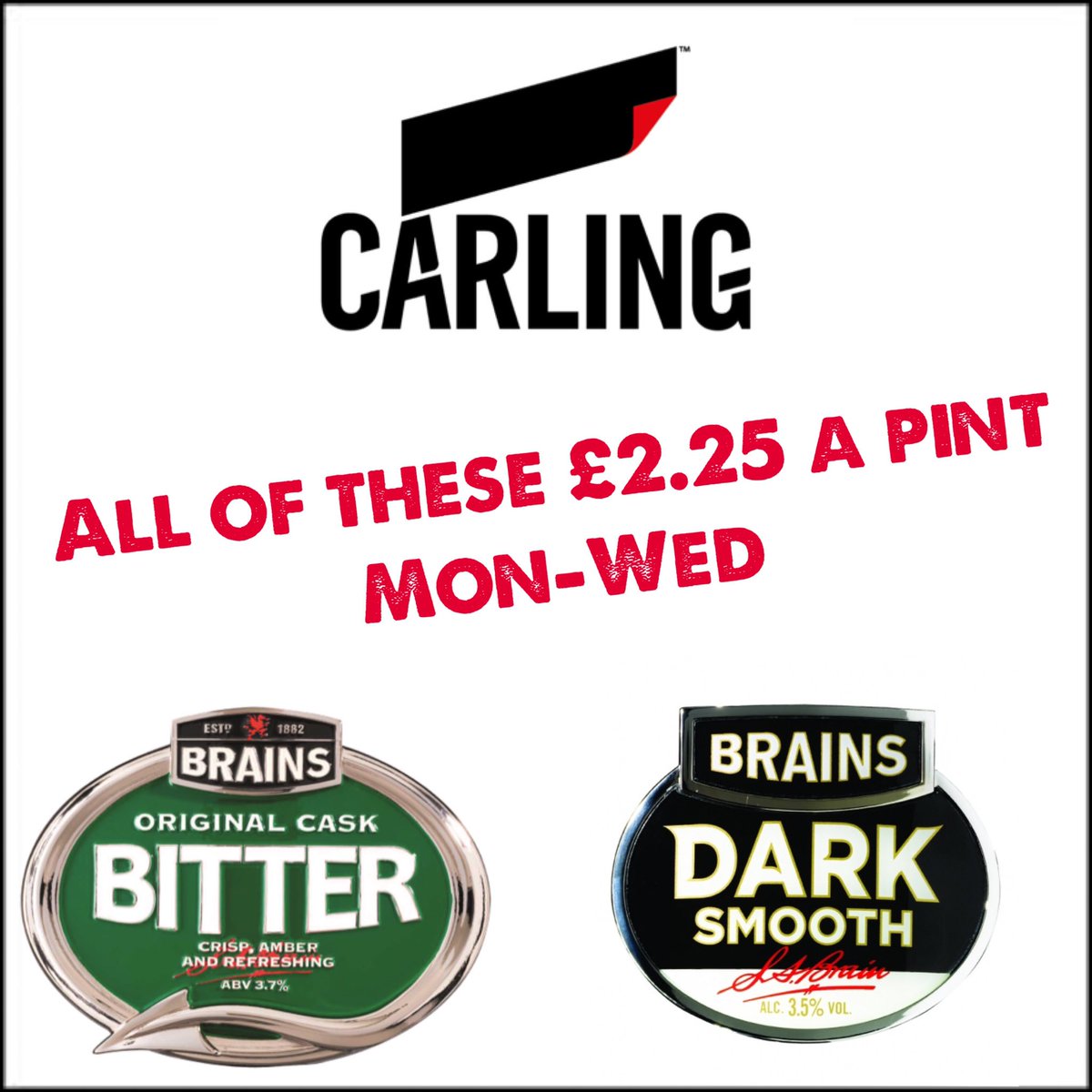 The deals don’t stop because the weekend is over 🍻
Cure the Monday Blues with £2.25 a pint 🙌🏻
#MondayBlues #Offers #SupportYourLocal #PubLife