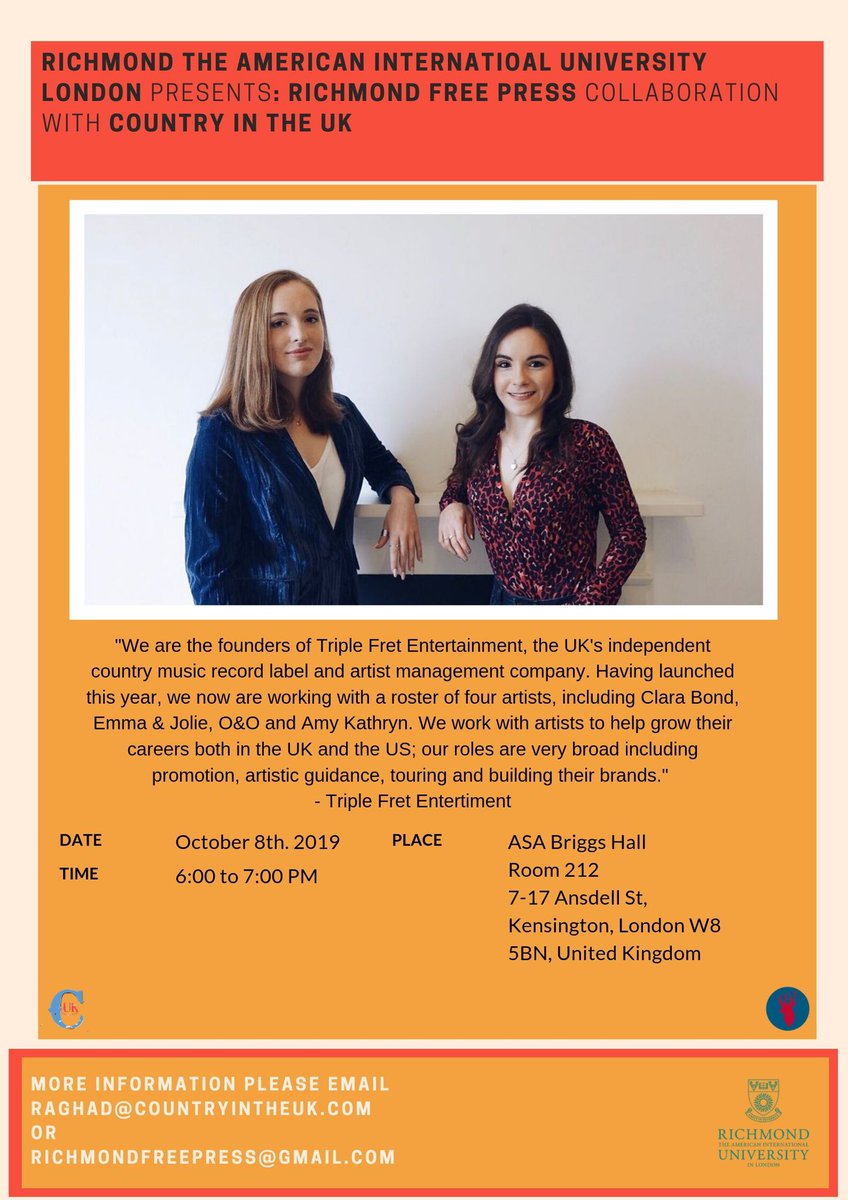 countryintheuk's tweet photo. !Get To Know Our Speakers! 
The wonderful ladies of @TripleFretEnt will be joining us in our panel tomorrow Tuesday 08.10.2019 It’s an open invitation.
Hope to see you all there.!! 💃🏻🕺🏻💃🏻

-Details and time available below in poster. https://t.co/YWlm58edqs