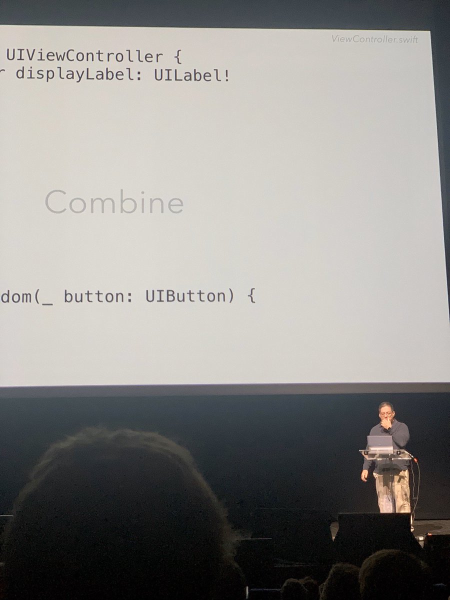 Talking about SwiftUI &amp; Combine at #frenchkit <a href="/chriseidhof/">Chris Eidhof (back for a bit)</a> @dimsumthinking