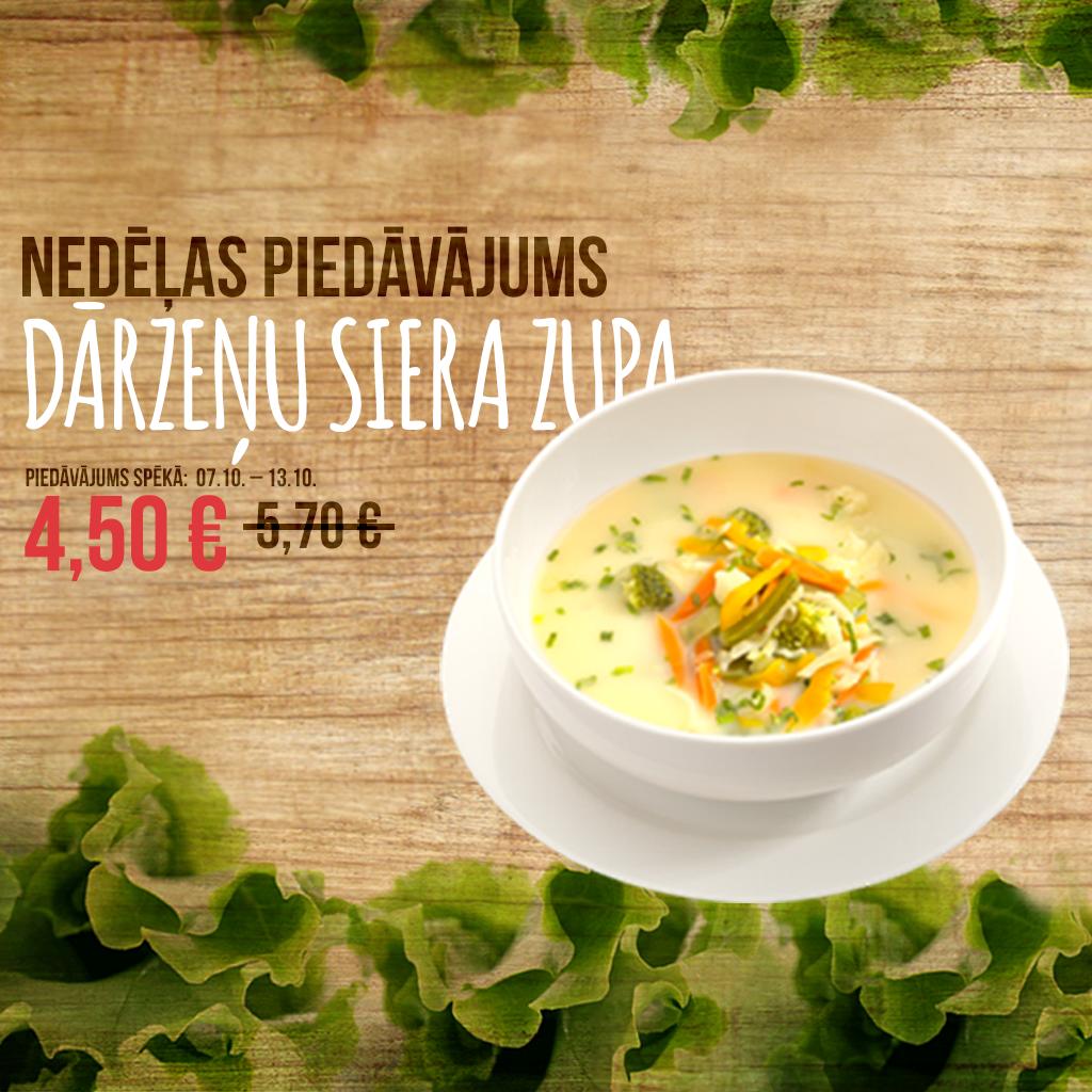 Nāc un cienājies ar dārzeņu siera zupu par īpašu cenu visu šo rudenīgo nedēļu! #labuapetīti