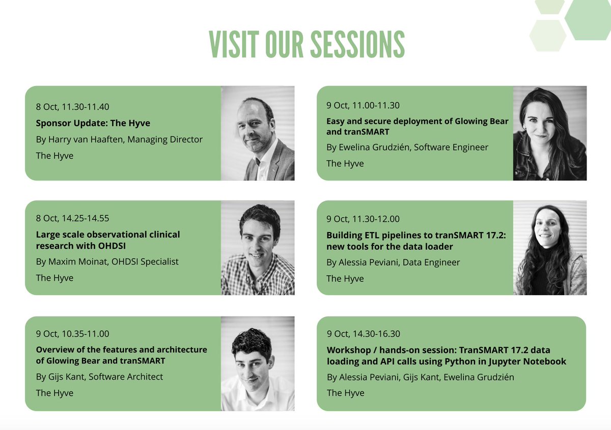 TheHyveNL's tweet photo. The @i2b2tranSMART Foundation symposium in Tubingen is starting tomorrow! Pay us a visit at our talks, workshop or sponsor table. We would love to have a chat! @glowingbear_app #datawarehouse #etl #datagovernance #healthdata #healthIT #datamanagement https://t.co/HU3YaOXb3w