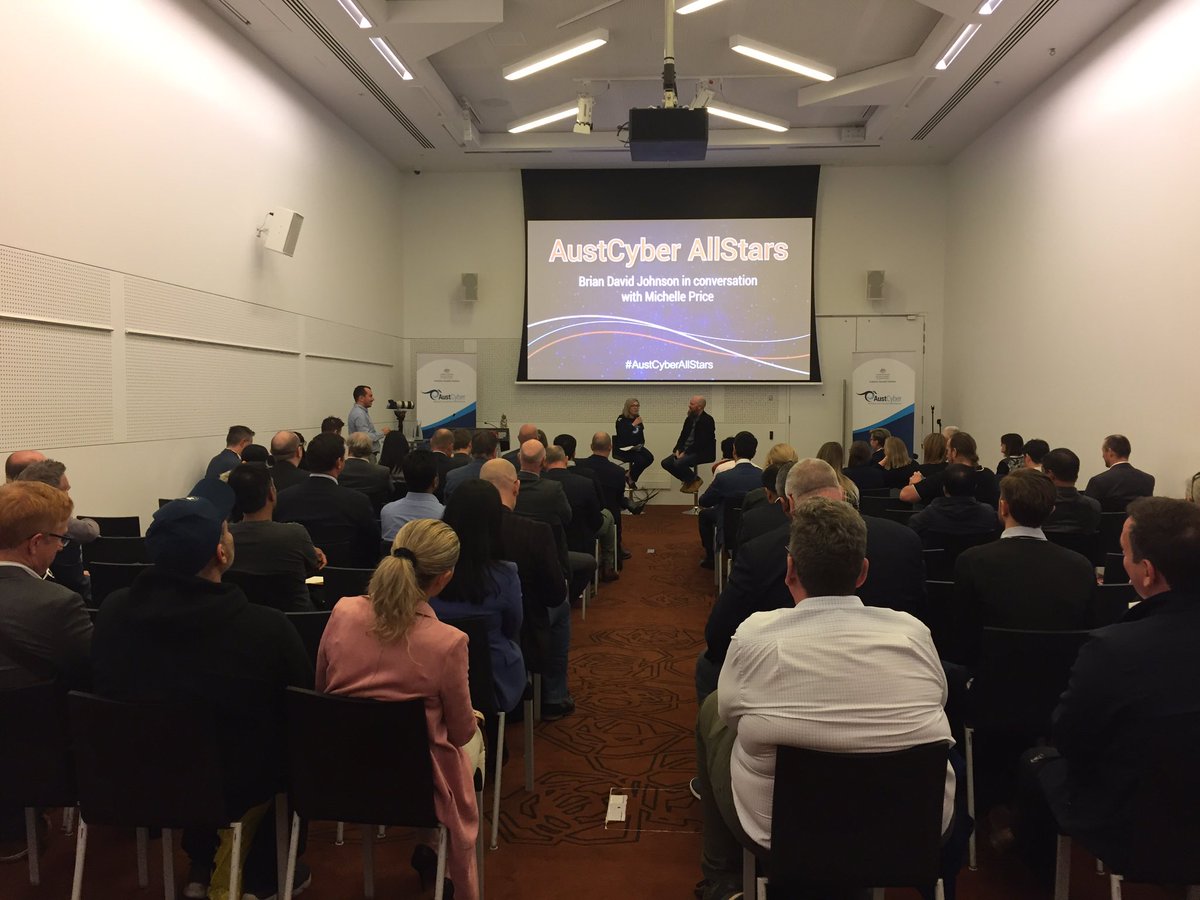 What is a #futurist? What is #threatcasting? How is it applied to global challenges? <a href="/BDJFuturist/">Brian David Johnson</a> explains during his conversation with <a href="/Mich11775/">Michelle P</a> for #AustCyberAllStars as part of #AUCyberWeek2019 #GameOn