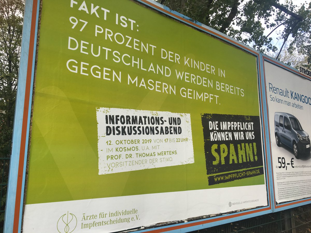 Der Verein „Ärzte für individuelle Impfentscheidung“ stichelt gegen die von #Bundesgesundheitsminister Jens #Spahn beschlossene #Impfpflicht. Mit dem Slogan „Die Impfpflicht können wir uns Spahn“ wird für einen Diskussionsabend in #Berlin geworben. apotheke-adhoc.de/nachrichten/de…