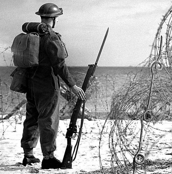#OTD in 1940. A lone soldier at the beach. Uncertain times. #WW2 #HISTORY