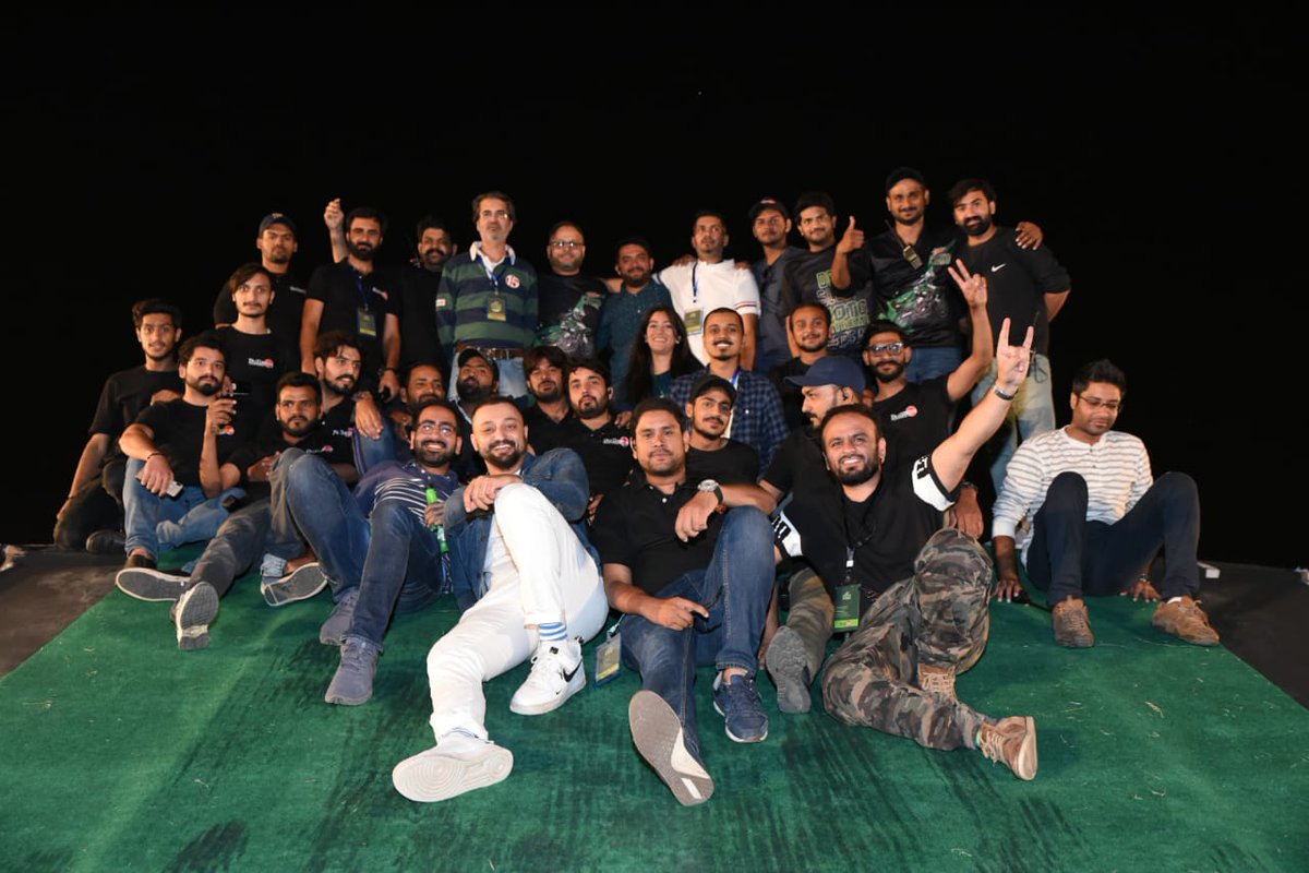 danishmandd's tweet image. Dew Moto Extreme team after successfully executing the stunts and show #DewMotoExtremeISB