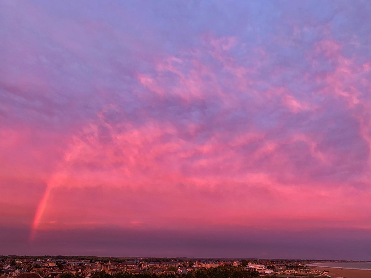 Behind me, to the west, a rainbow over Sword Beach. 

#Dday75