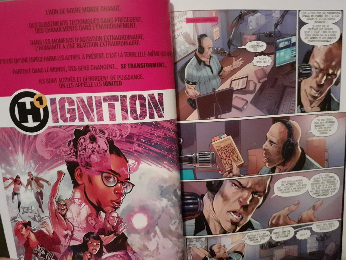 fisto_sr's tweet photo. #MondayMotivation :Débuter sa semaine en remerciant @leshumanos/@humanoidsinc/@h1comics pour l'envoi le wknd passé du t.1 d'#Ignited de leur univers partagé #H1Ignition.
Histoire: @MarkWaid @kwanzer
Dessin:@PhilippeBriones
Cover: @JohnCassaday
Sortie23/10.
Review @LesComics_fr https://t.co/6ZSfGBvxHq