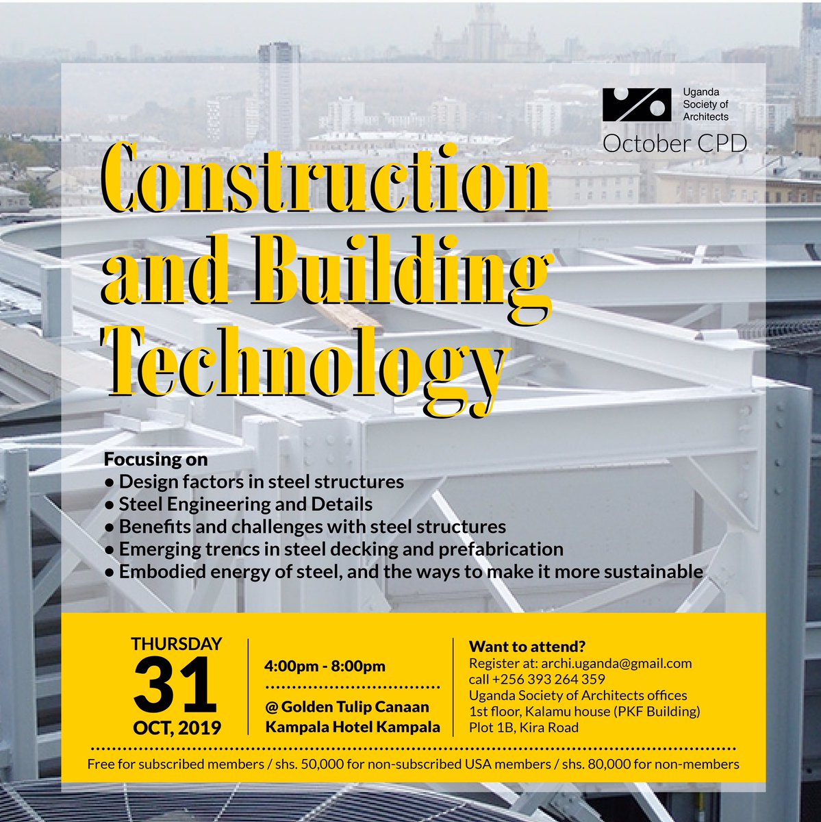 It’s happening again #CPD <a href="/architectandre/">Andrew Amara</a> <a href="/Pres_UgArchSoc/">Arch. Edward Golooba</a> <a href="/ARBUganda/">Architects Registration Board - Uganda</a> <a href="/archpng/">Architecture & Art</a> <a href="/Constafrica/">Construction Today Kenya🇰🇪</a> <a href="/Tibah_Dan/">Architect Tibagendeka</a> <a href="/Arch_KE/">Architectural Association of Kenya</a> <a href="/ArchSsinab/">Ssinabulya Emmanuel</a> <a href="/TNedala/">Tadeo Nedala</a> @Kat_lyndah <a href="/cnamagulu/">Christine Namagulu, the EastAfrican</a> <a href="/MarylynMusyimi/">Marylyn Musyimi</a> <a href="/mark_olweny/">Mark Olweny</a> <a href="/ArchForumUganda/">ArchForum</a> <a href="/UIA_Architects/">UIA Architects</a> <a href="/WanyangaStephen/">Arch. Stephen Wanyanga</a> <a href="/e_architect/">e-architect</a> <a href="/ArchDigest/">Architectural Digest</a> I will be there😁