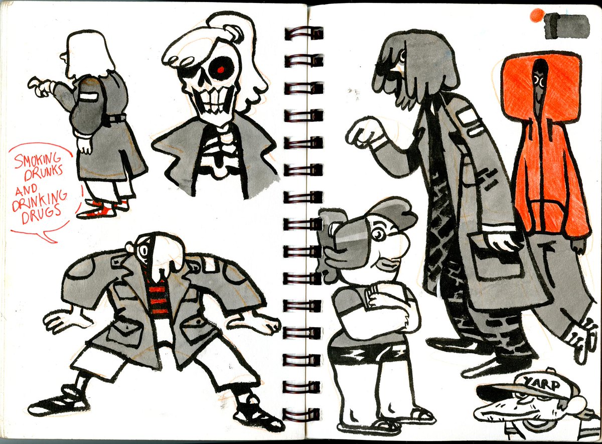 found a sketchbook from 2017 i still like some bits of!  this was just before i moved to brooklyn and was spending a lot of time in coffeeshops in rochester 