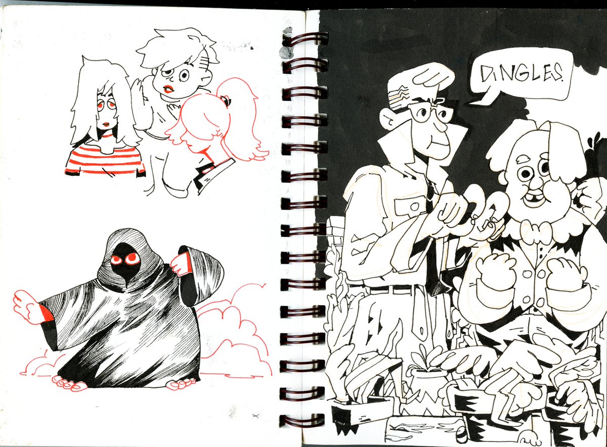 found a sketchbook from 2017 i still like some bits of!  this was just before i moved to brooklyn and was spending a lot of time in coffeeshops in rochester 