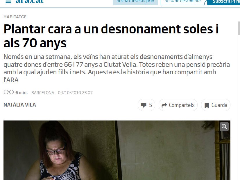 XciutatVella's tweet photo. Encarna, Dolores, Manuela, Sofía.
"en 1 setmana el veïnat ha aturat els desnonaments d’almenys 4 dones d’entre 66 i 77 anys a #CiutatVella. Totes reben una pensió precària amb la qual ajuden fills i nets."
#StopDesnonaments #ProuEspeculació #ProuDataOberta
https://t.co/dReSgnhhc8 https://t.co/SO0MJkdHWx